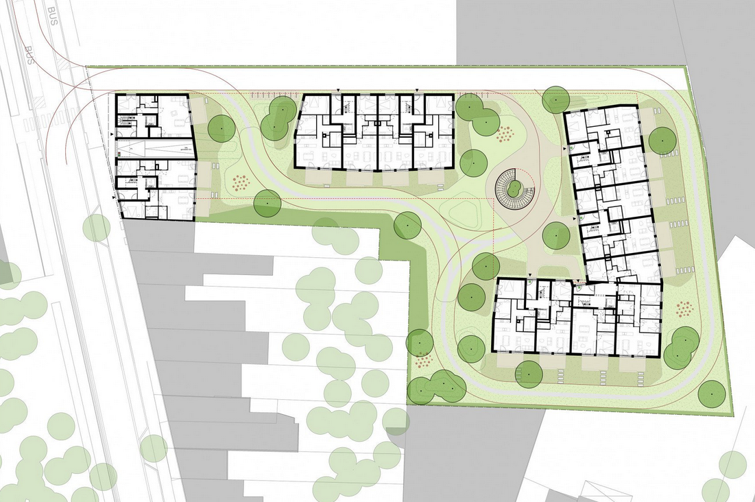 Grondplan Sociale Huisvesting bold architecten in Mortsel
